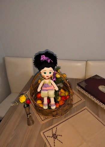  Beden Renk Mor Pastel Renkli Örgü Bebek