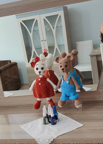 Fisher Price Renkli Örgü Ayıcık Peluş Oyuncak