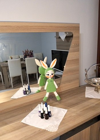 Beden Renk Yeşil Tavşanlı El Örgüsü Bebek