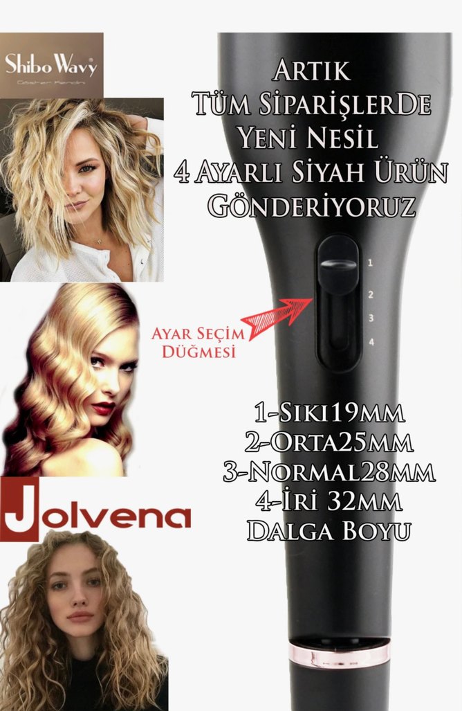 Shibo Wavy Saç Şekillendirici, Seramik Kaplama, wag maşa - Görsel 2