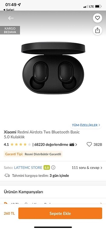 Xiaomi bluetooth kulaklık