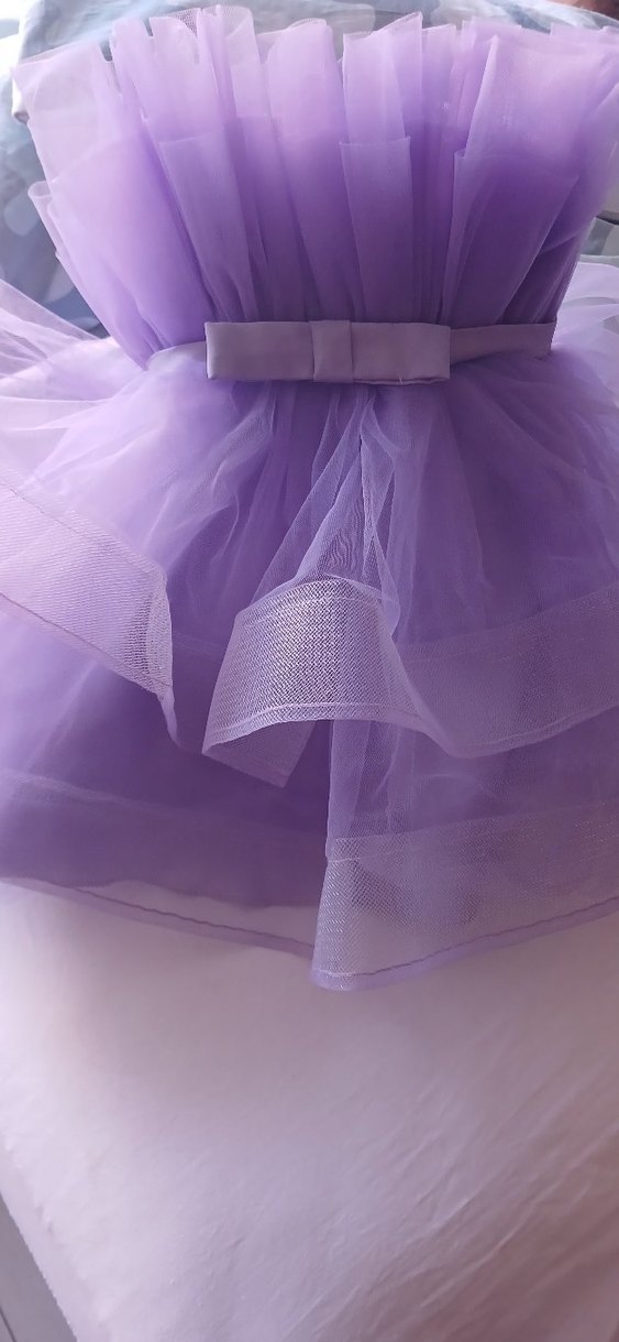 Kız Çocuk Mor Fırfırlı Abiye elbise - Görsel 3