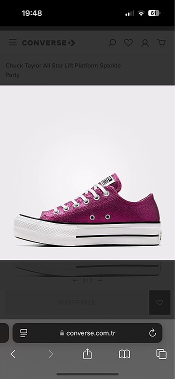 38 Beden pembe Renk pembe converse