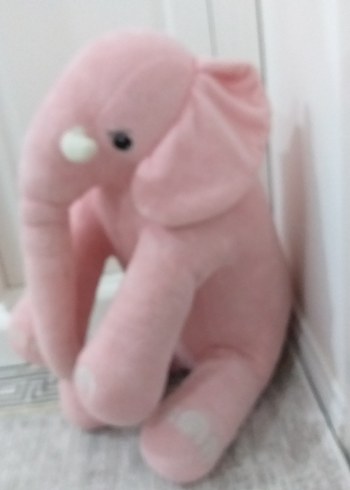 Pastel Pembe Peluş Fil Oyuncak - Görsel 4