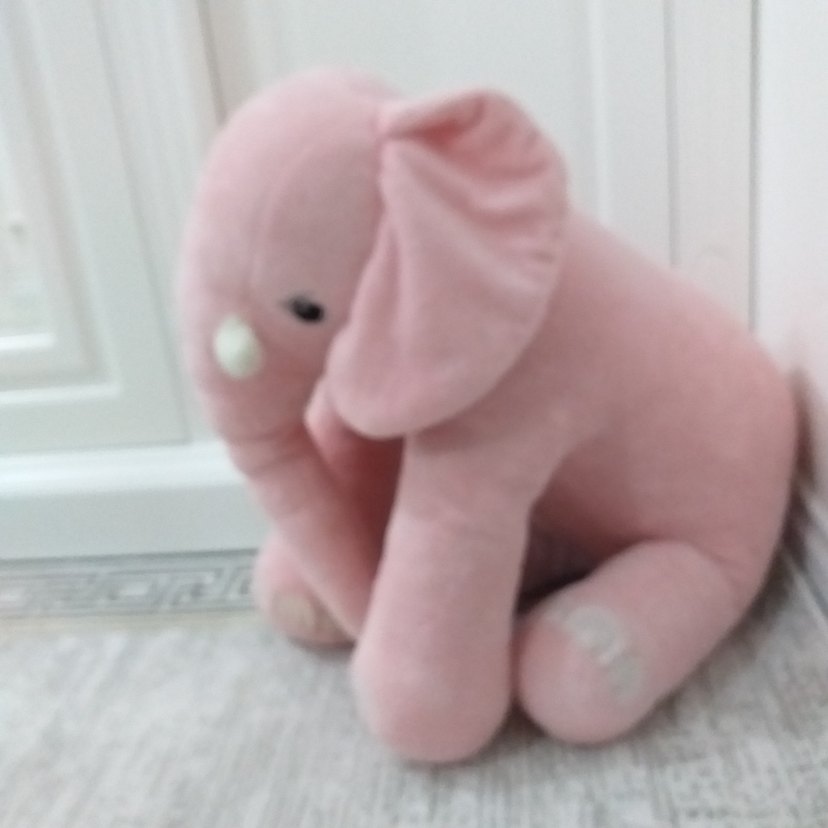 Pastel Pembe Peluş Fil Oyuncak - Görsel 2