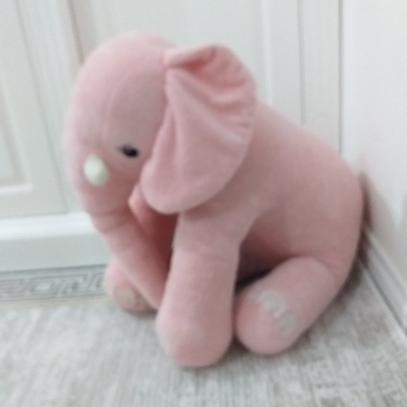 Pastel Pembe Peluş Fil Oyuncak - Görsel 3