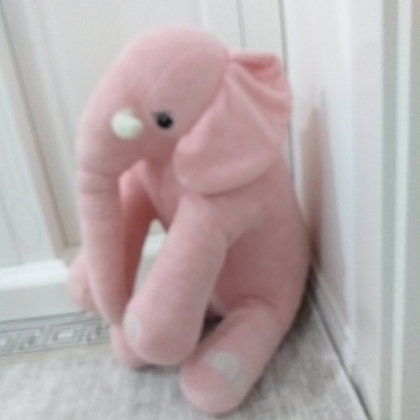 Pastel Pembe Peluş Fil Oyuncak - Görsel 4