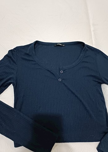 Kadın Lacivert penye bluz - Görsel 2