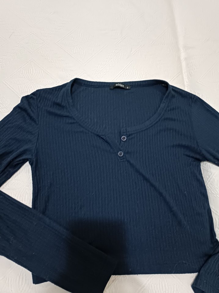 Kadın Lacivert penye bluz - Görsel 2