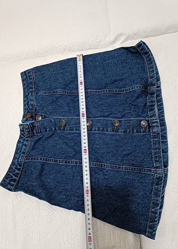 Düğmeli mini kot Etek - Görsel 6