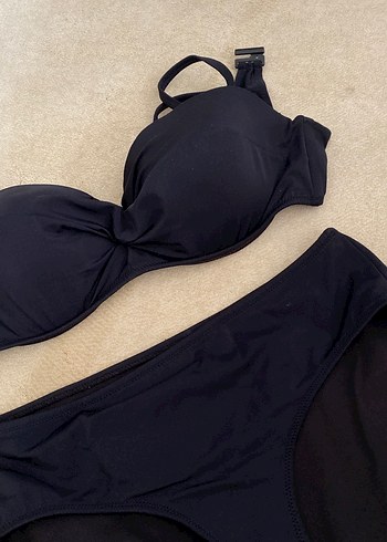 l Beden Siyah Strappy Kadın Bikini Takımı