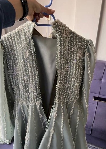 Mint yeşili Nişan Elbisesi berika sultan design - Görsel 8