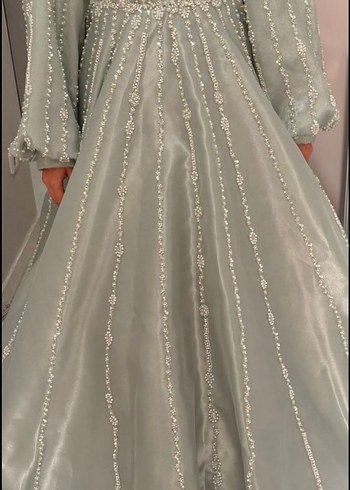 Mint yeşili Nişan Elbisesi berika sultan design - Görsel 3