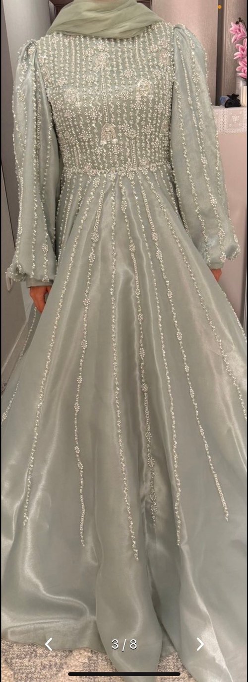 Mint yeşili Nişan Elbisesi berika sultan design - Görsel 3