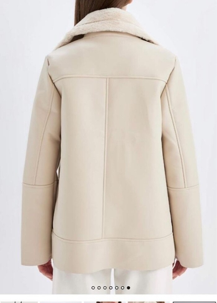 Defacto kürklü deri ceket biker ceket mont XS - Görsel 5