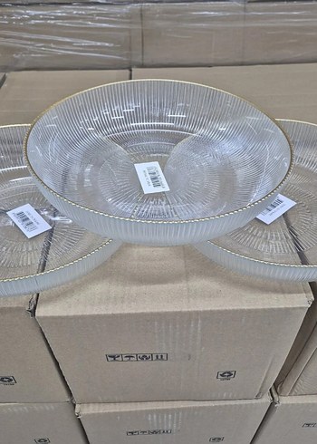 Altın Kenarlı Modern Klasik Cam Kase - Görsel 2