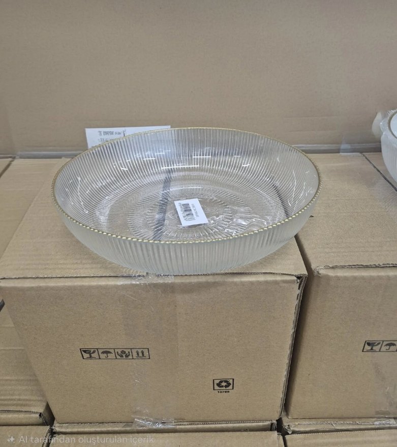 Altın Kenarlı Modern Klasik Cam Kase - Görsel 3