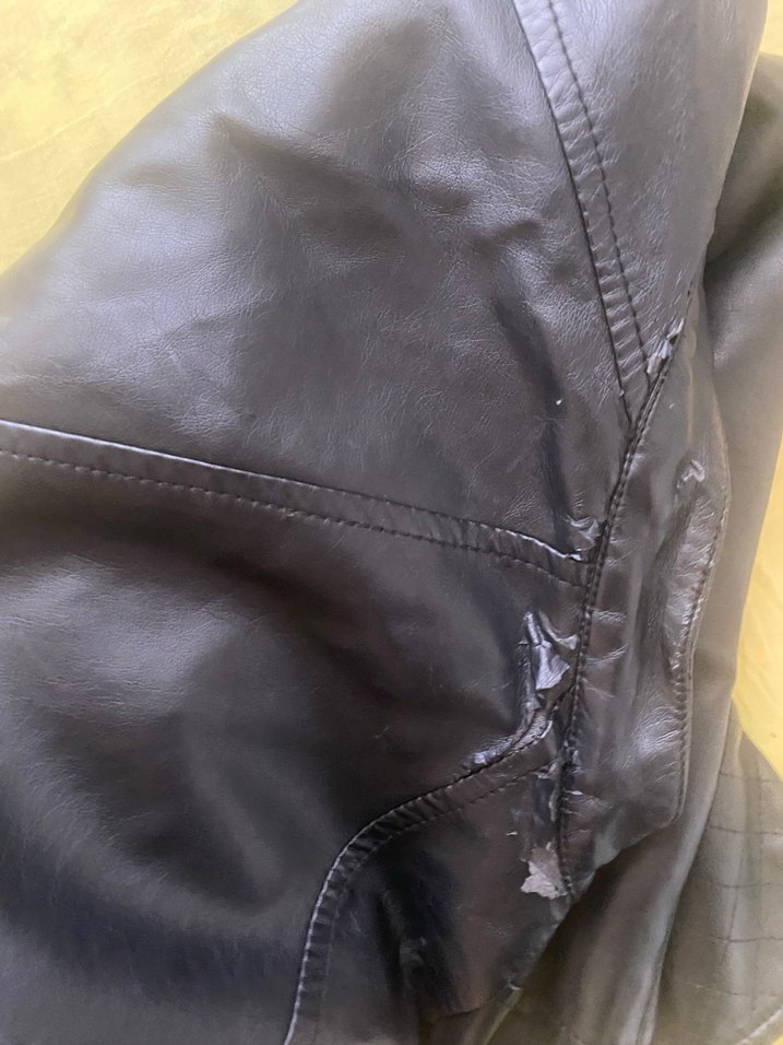 Kadın Siyah Deri Biker Ceket - Görsel 5