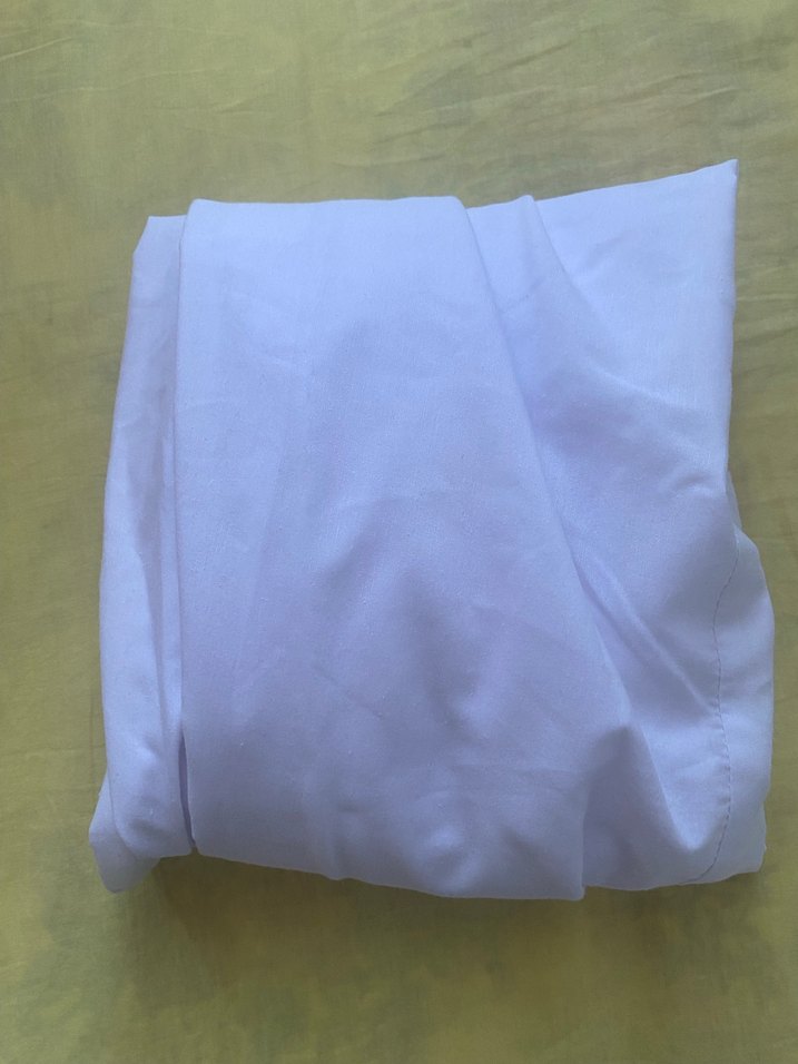 Düğmeli Beyaz Keten Kadın Gömlek - Görsel 3