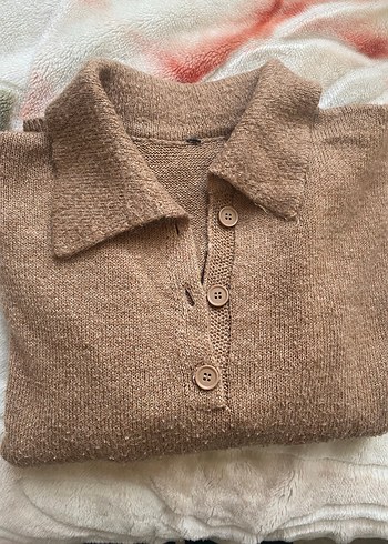 Bej Kadın Yün Kazak - Görsel 4