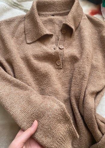 Bej Kadın Yün Kazak - Görsel 3