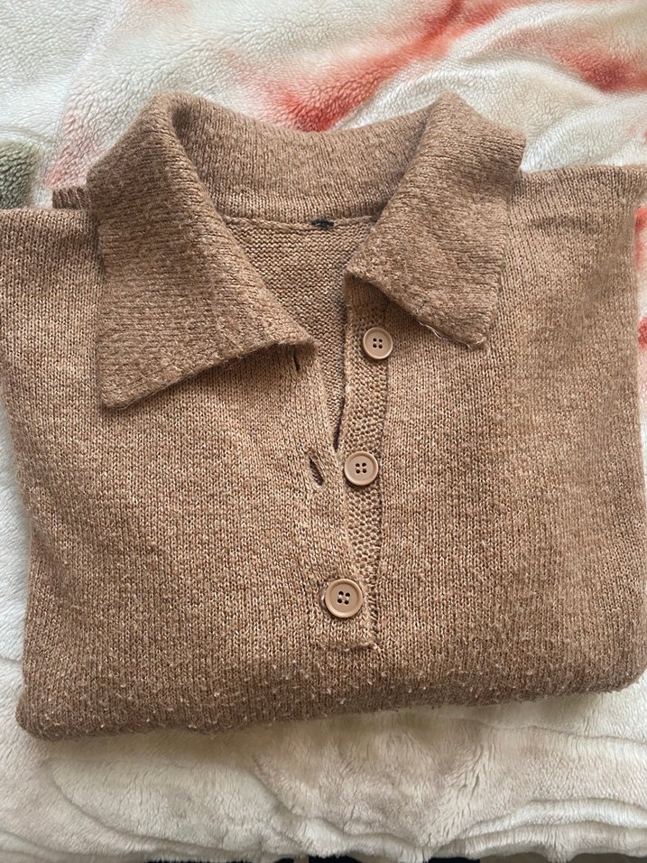 Bej Kadın Yün Kazak - Görsel 4