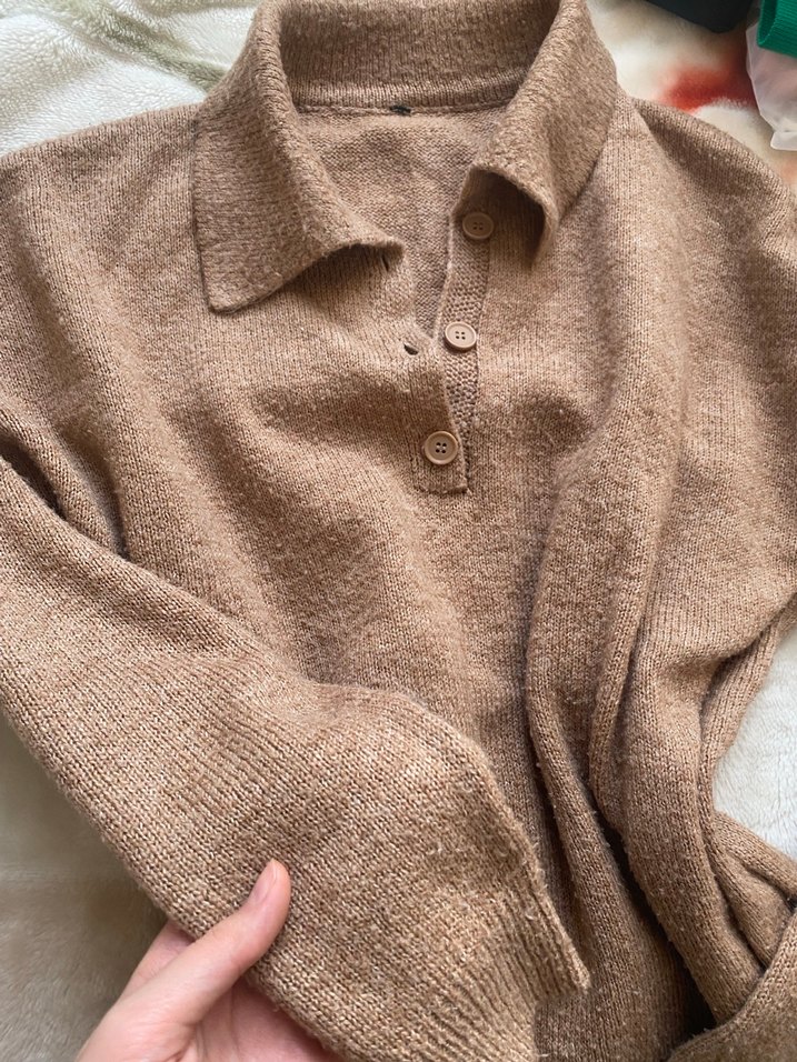 Bej Kadın Yün Kazak - Görsel 3