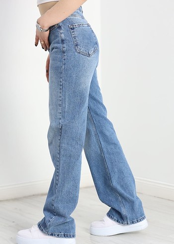 Kadın Mavi Kot Pantolon - Görsel 4