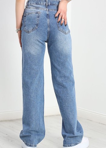Kadın Mavi Kot Pantolon - Görsel 6