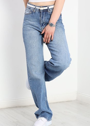 Kadın Mavi Kot Pantolon - Görsel 5