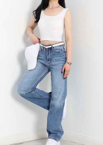 Kadın Mavi Kot Pantolon - Görsel 3