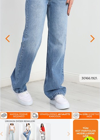 Kadın Mavi Kot Pantolon - Görsel 7