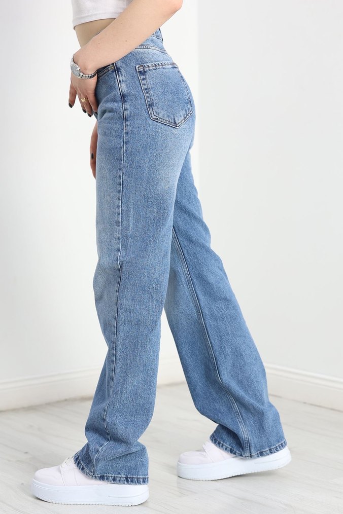 Kadın Mavi Kot Pantolon - Görsel 4