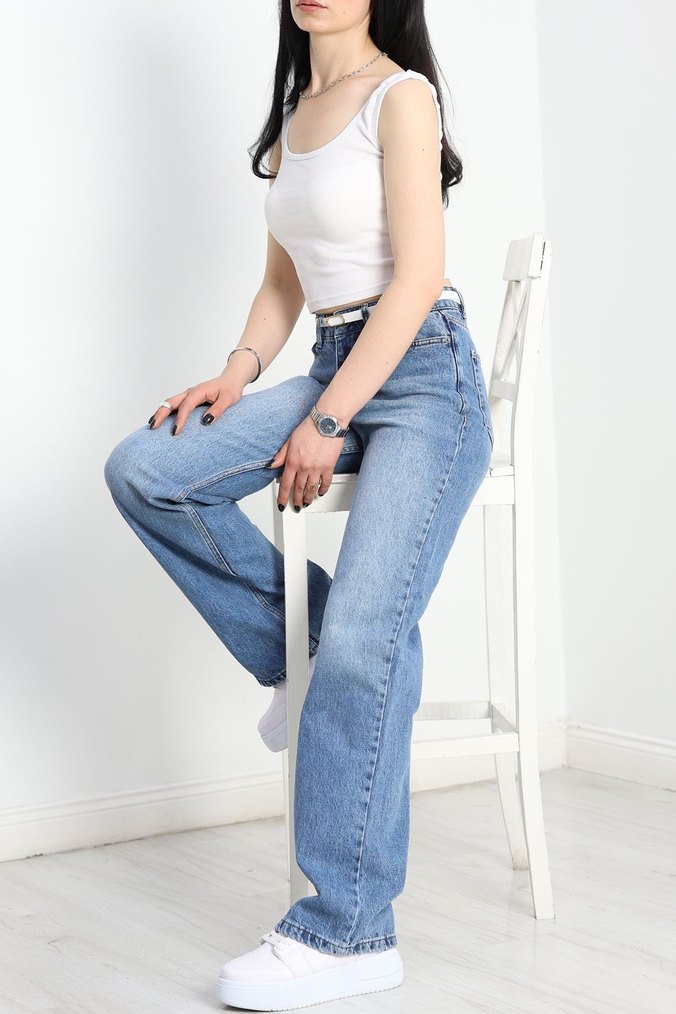 Kadın Mavi Kot Pantolon - Görsel 2