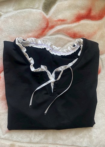 Dantelli V Yaka Bluz - Görsel 6