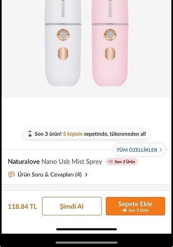  Beden Naturalove Nano USB Mist Sprey