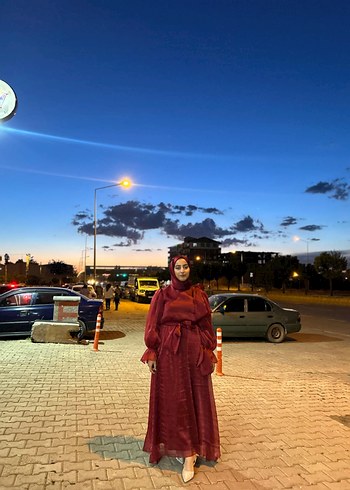 Bordo Uzun Kollu Salaş Elbise