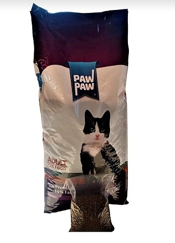 3 kg Paw Paw kedi maması.