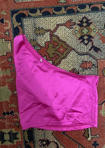 Pembe Tek Omuzlu Crop Top
