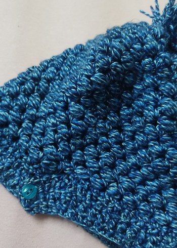 12+ Yaş, > 23 cm Beden Mavi Örgü Bere