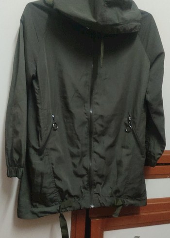 Kadın Haki Uzun Kollu Fermuarlı Ceket - Görsel 2