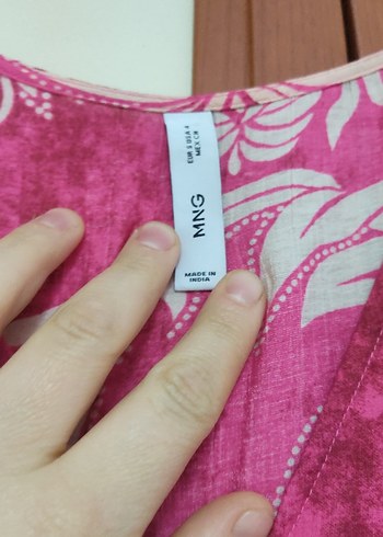 Pembe V Yaka Bohem Uzun Elbise - Görsel 9