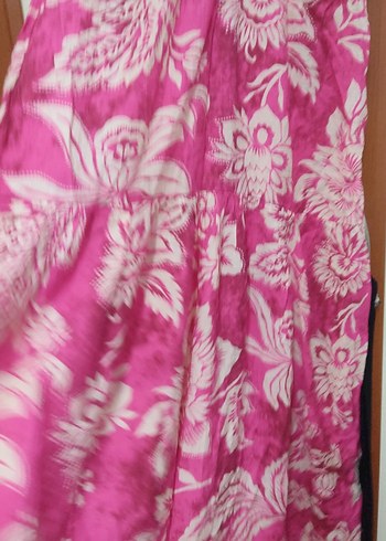 Pembe V Yaka Bohem Uzun Elbise - Görsel 7