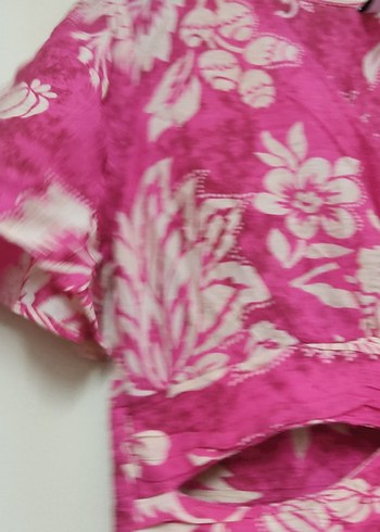 Pembe V Yaka Bohem Uzun Elbise - Görsel 5