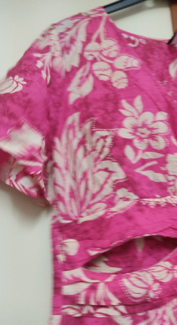 Pembe V Yaka Bohem Uzun Elbise - Görsel 5