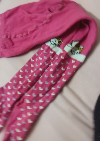 Pembe Desenli Çocuk Külotlu Çorap