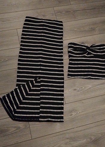 kroşe ajurlu triko takim - Görsel 4