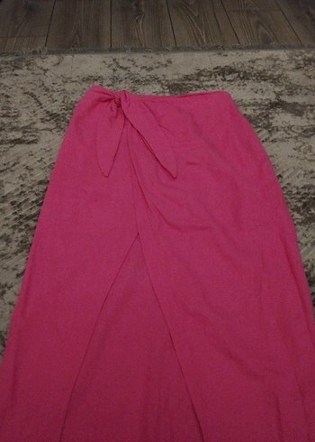 bershka yirtmacli keten etek - Görsel 8