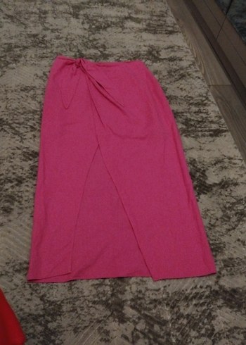 bershka yirtmacli keten etek - Görsel 3