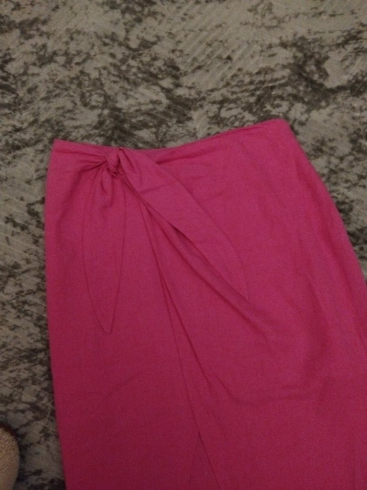 bershka yirtmacli keten etek - Görsel 2